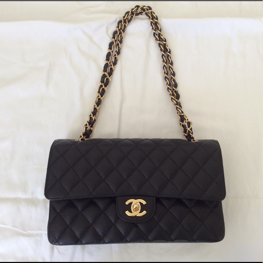Chanel Classic Medium Black Caviar Flap